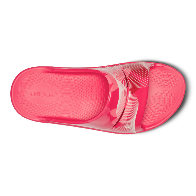 OOFOS Women's OOahh Slide - Neon Berry Breeze
