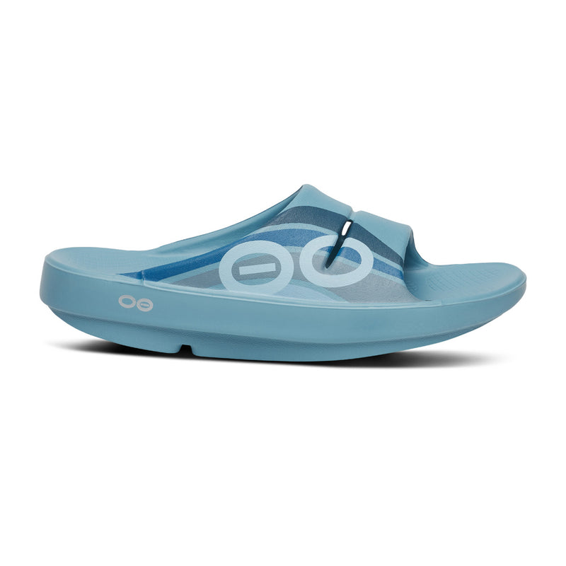 OOFOS Men's OOahh Sport Slide - Ocean Blue Wave