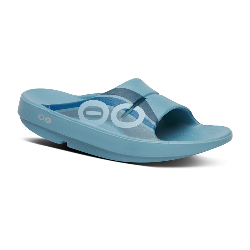 OOFOS Men's OOahh Sport Slide - Ocean Blue Wave