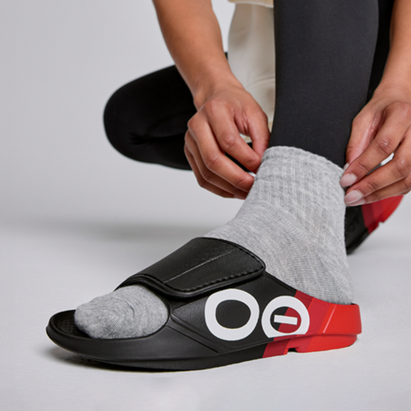OOFOS Men's OOahh Sport Flex LTD Edition Slide - Fire Rally