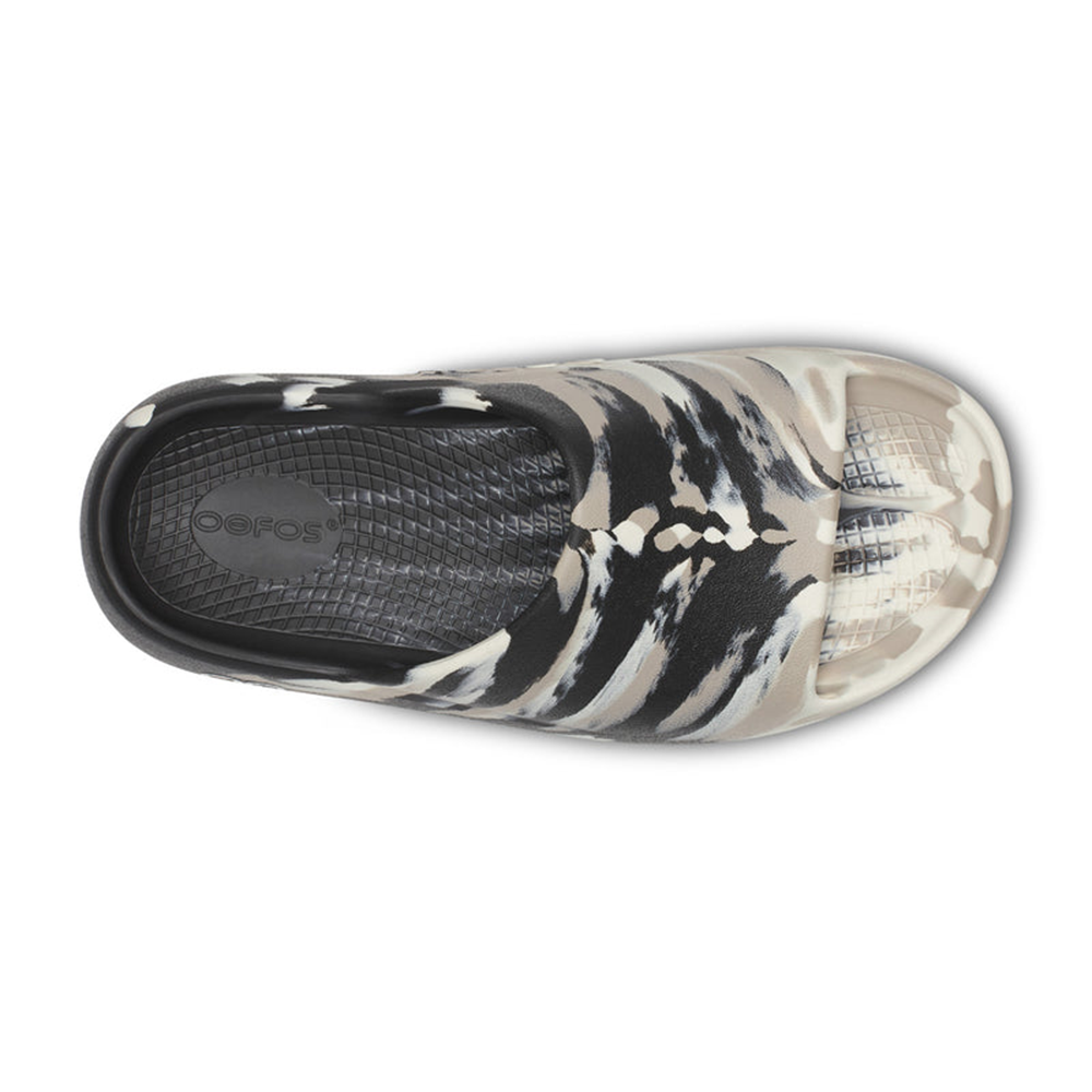 OOFOS Men's OOahh PLUS - Marble Black Nomad