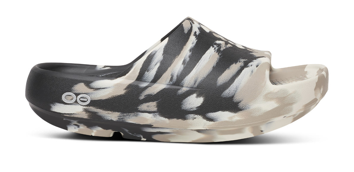 OOFOS Women's OOahh PLUS - Marble Black Nomad