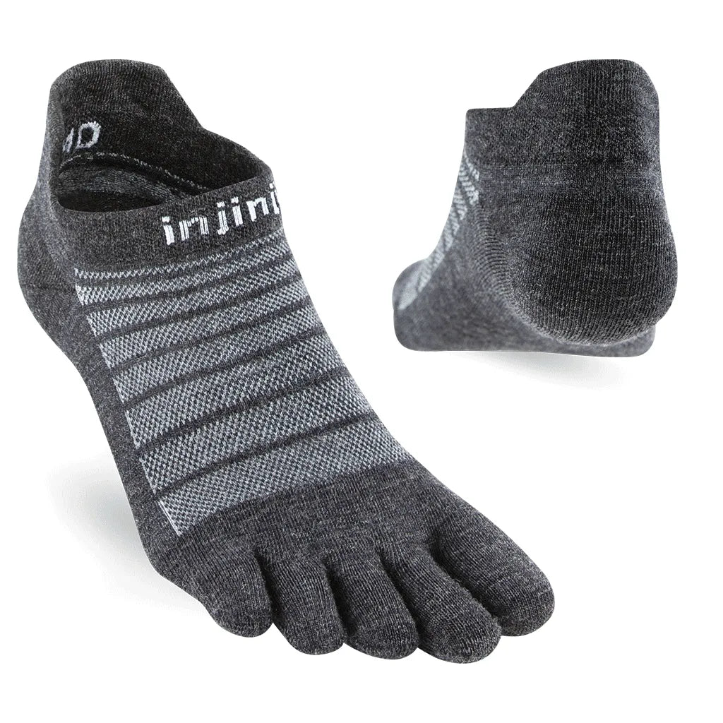 Injinji RUN Lightweight No-Show Wool Running Socks