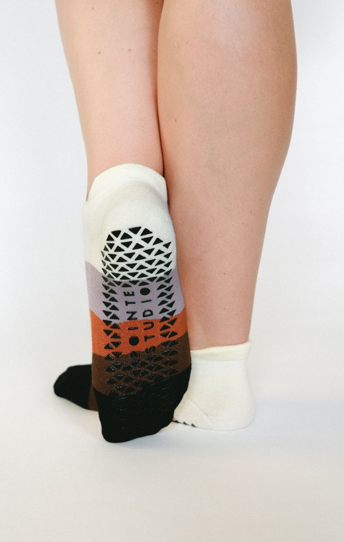 Pointe Studio Layered Stripe Full Foot Grip Sock