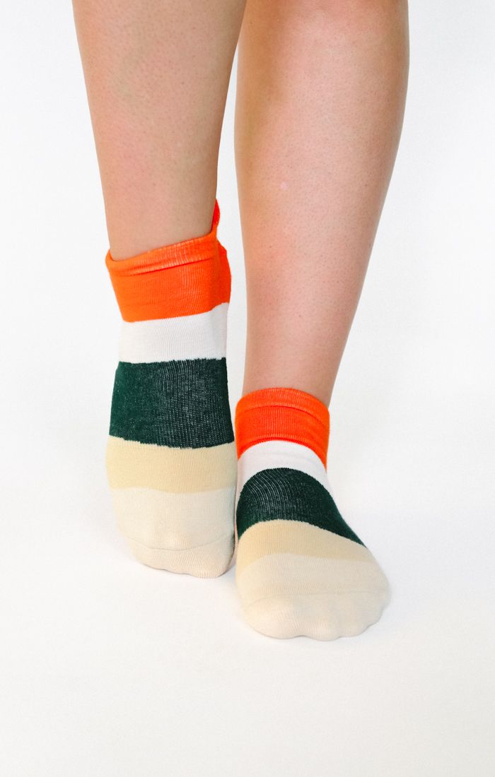 Pointe Studio Layered Stripe Full Foot Grip Sock