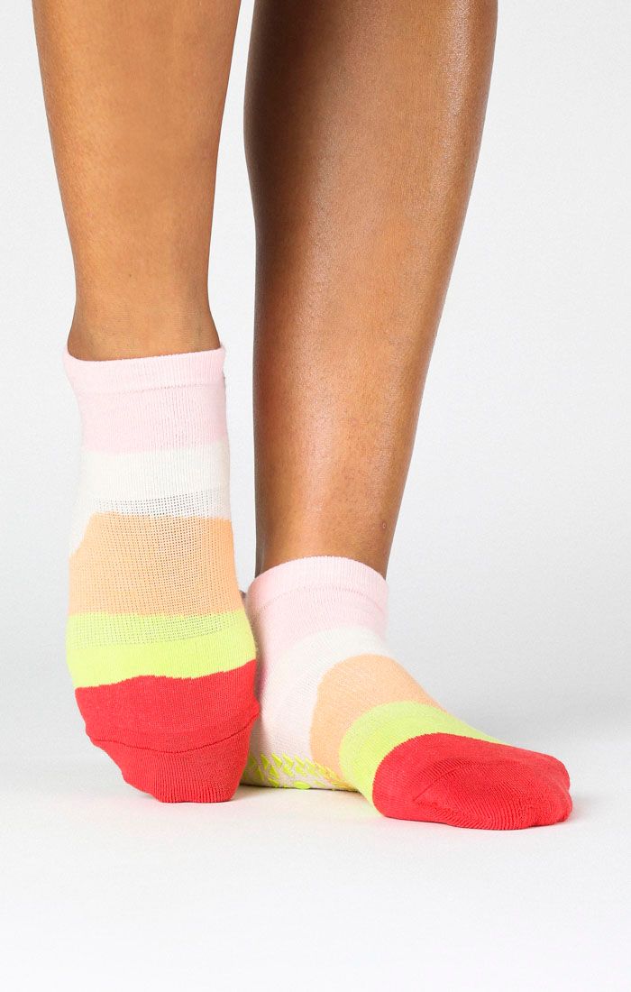 Pointe Studio Layered Stripe Full Foot Grip Sock