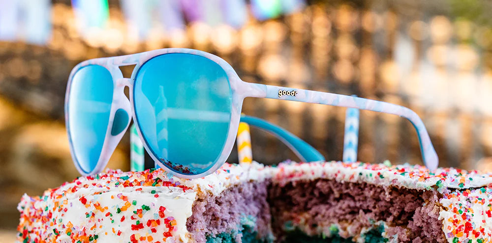 SALE: Goodr Mach G Active Sunglasses - Bornite Birthday Suit