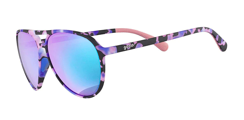 Goodr Mach G Active Sunglasses: Flamites, God of Flamingos