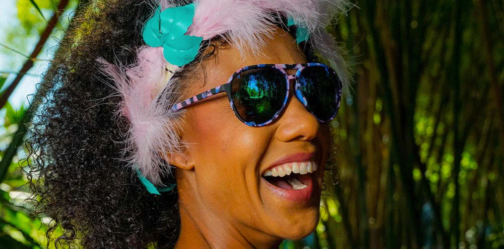 Goodr Mach G Active Sunglasses: Flamites, God of Flamingos
