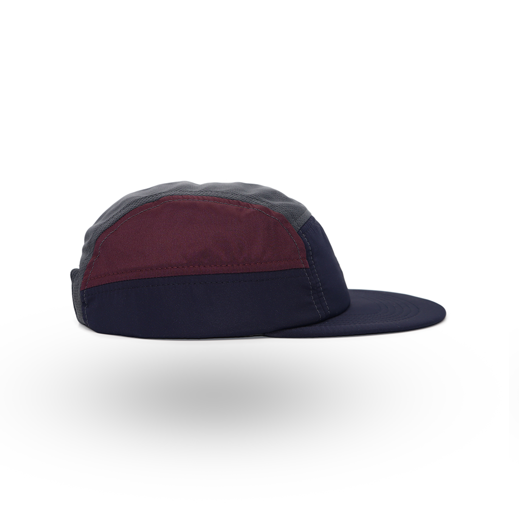 Helios Headwear Ultralight 7 Panel Soft Brim Cap - Charcoal Burgundy