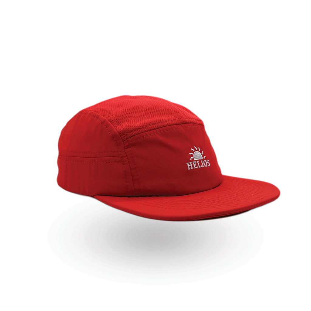 Helios Headwear Ultralight 7 Panel Soft Brim Cap - Red