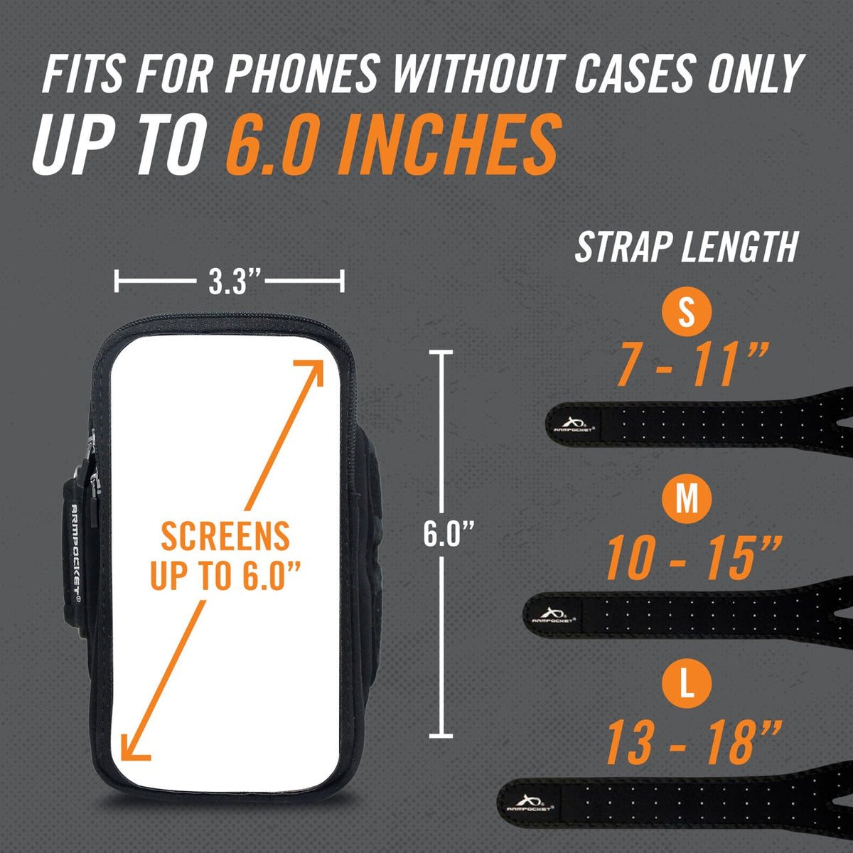 Armpocket X armband for iPhone 15/14/13/12, Galaxy S20/S10, Pixel 6a &amp; full screen devices