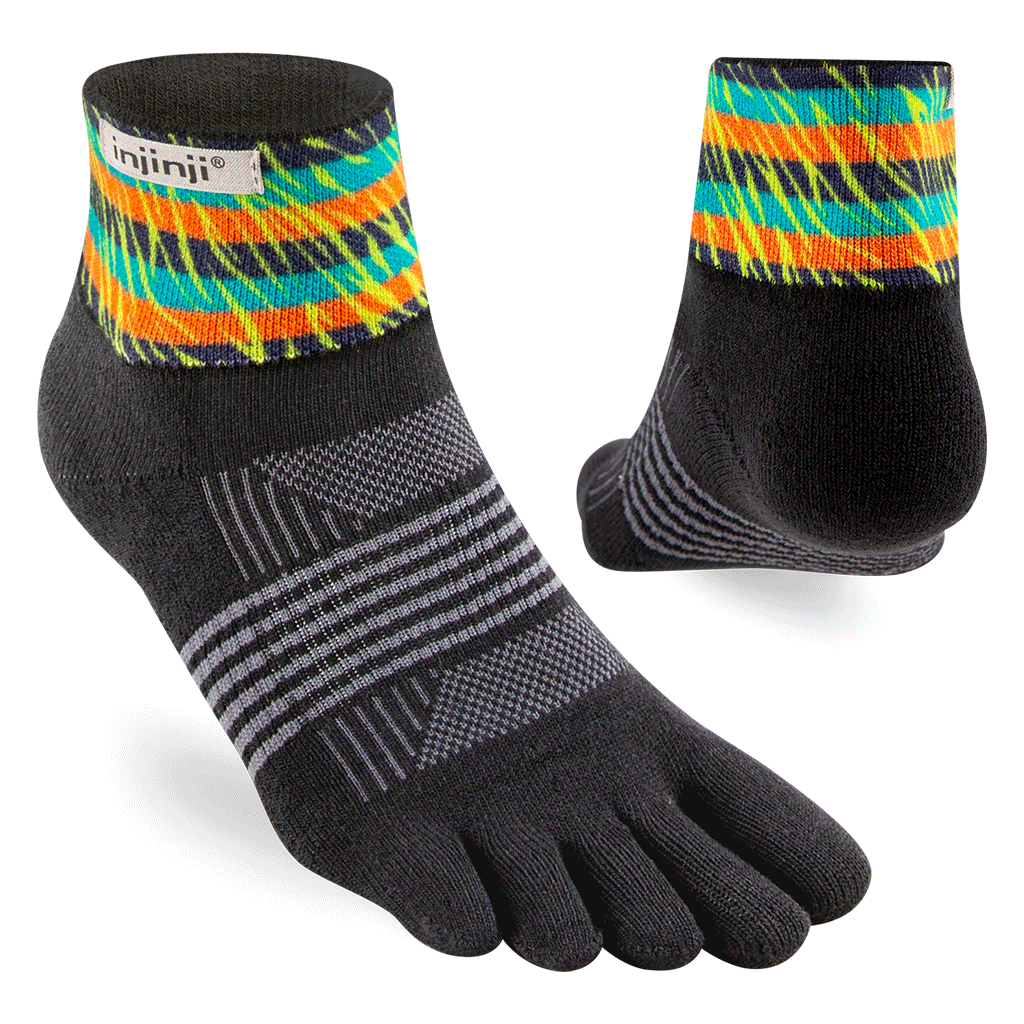 Injinji Spectrum Womens Trail Midweight Mini-Crew Running Socks