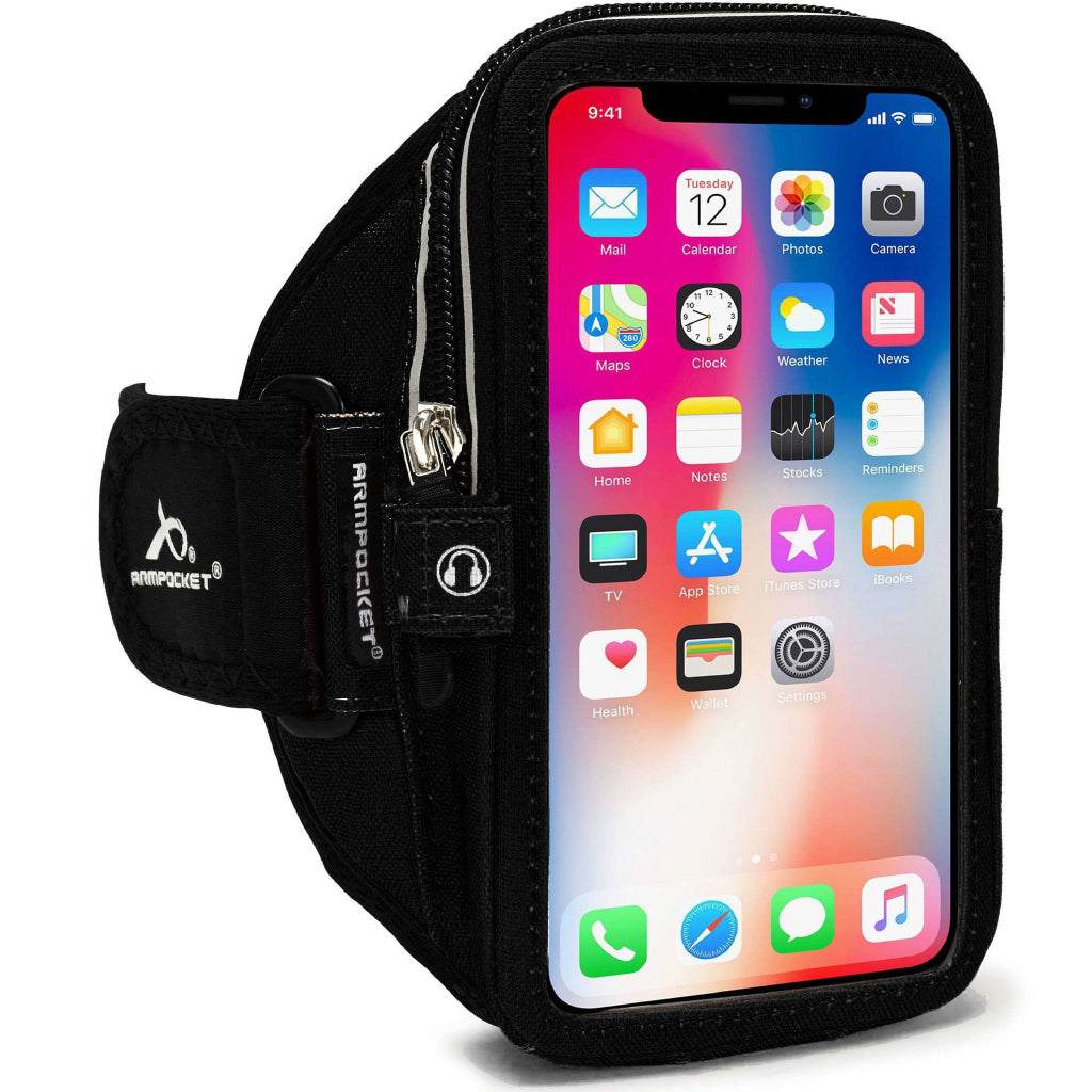 Armpocket Mega i-40 Plus Smartphone Armband for iPhone 15 Pro Max/15 Plus/14 Pro Max/14 Plus/13 Pro Max/12 Pro Max, Galaxy S23 Plus/S23 &amp; S22 Ultra/Galaxy A54/Note 20 Ultra &amp; more with large cases
